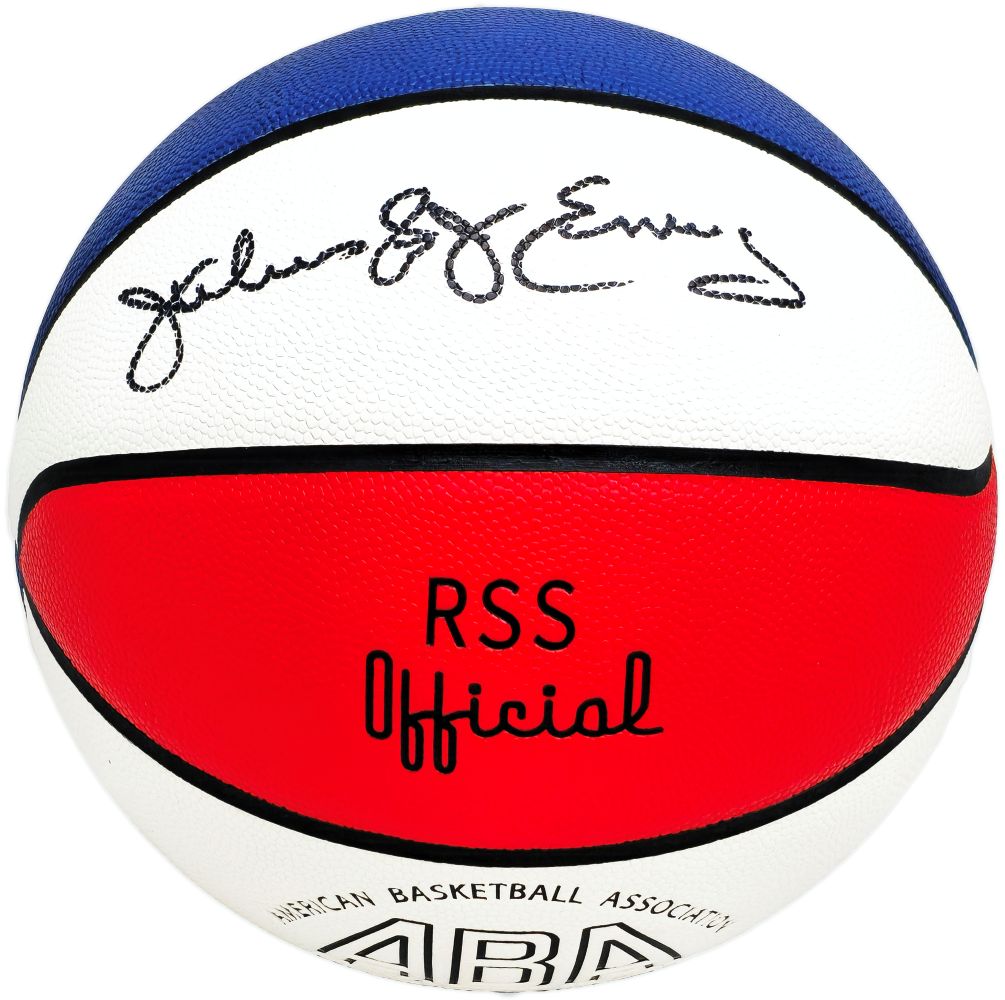 Julius Dr. J Erving New Jersey Nets Signed RSS Official ABA Basketball BAS