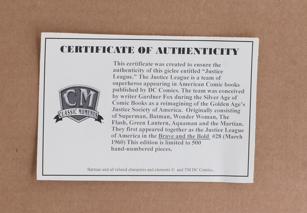 Justice League 12x16 Framed DC Comic Limited Edition Giclee - Sports Integrity