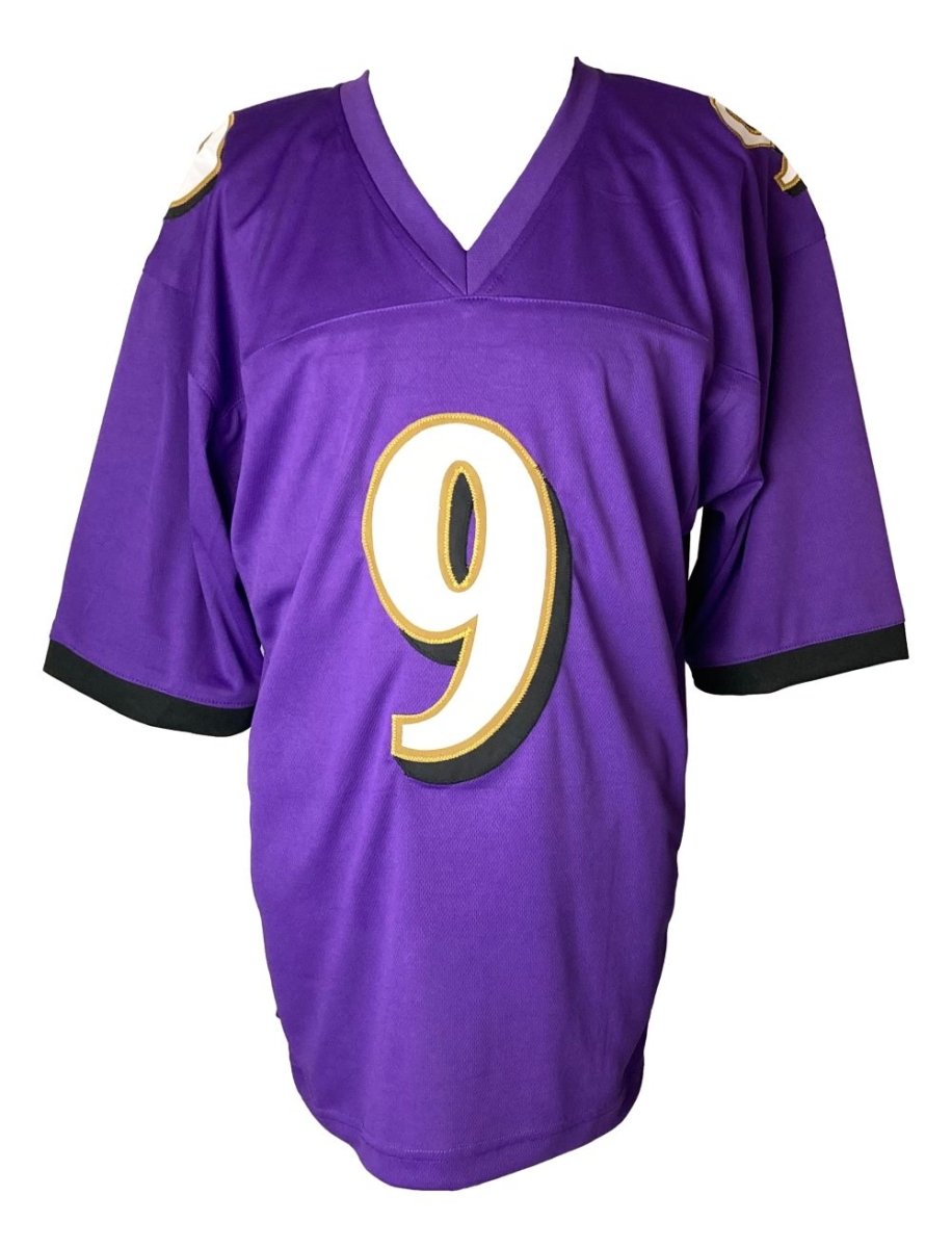 Justin Tucker Baltimore Signed Purple Football Jersey JSA ITP - Sports Integrity