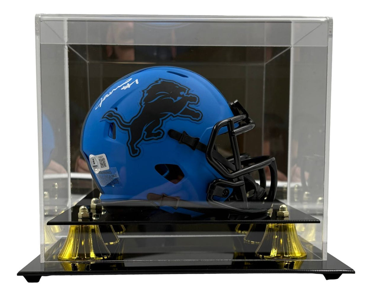 Jameson Williams Signed Detroit Lions Rave Mini Speed Helmet BAS w/ Case