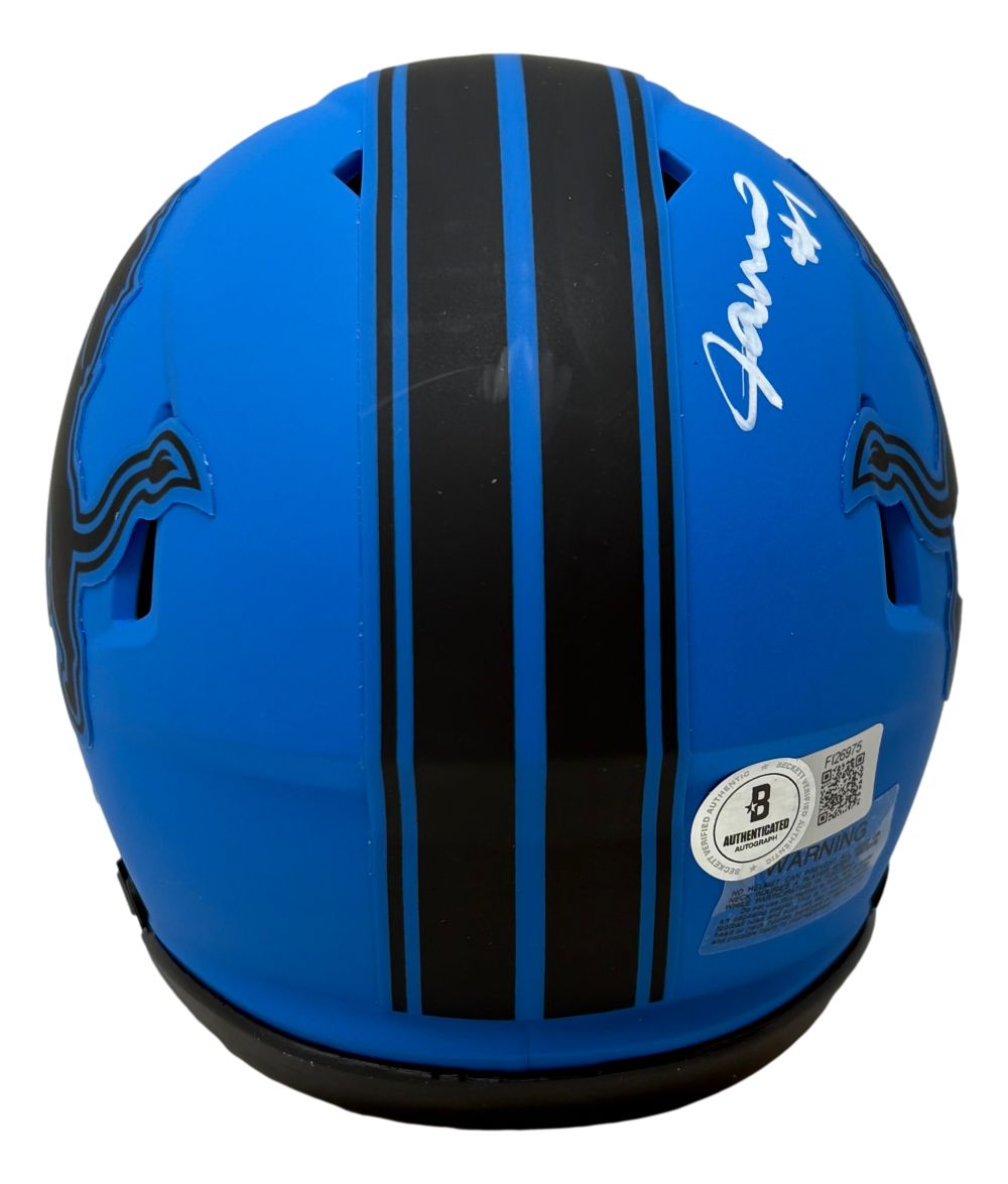 Jameson Williams Signed Detroit Lions Rave Mini Speed Helmet BAS w/ Case