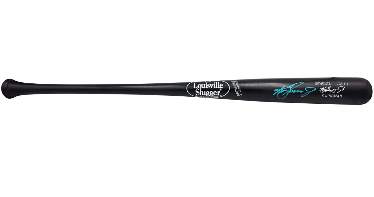 Ken Griffey Jr Mariners Signed In Teal Louisville Slugger Game Model Bat BAS