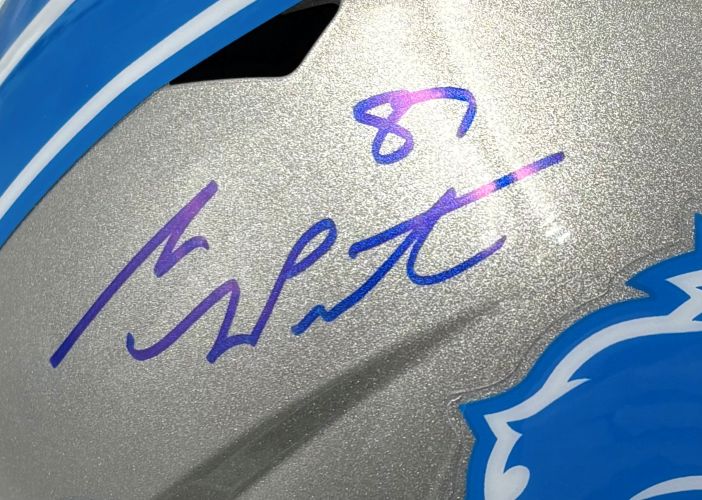 Sam LaPorta Signed Detroit Lions Full Size Speed Replica Helmet BAS w/ Case