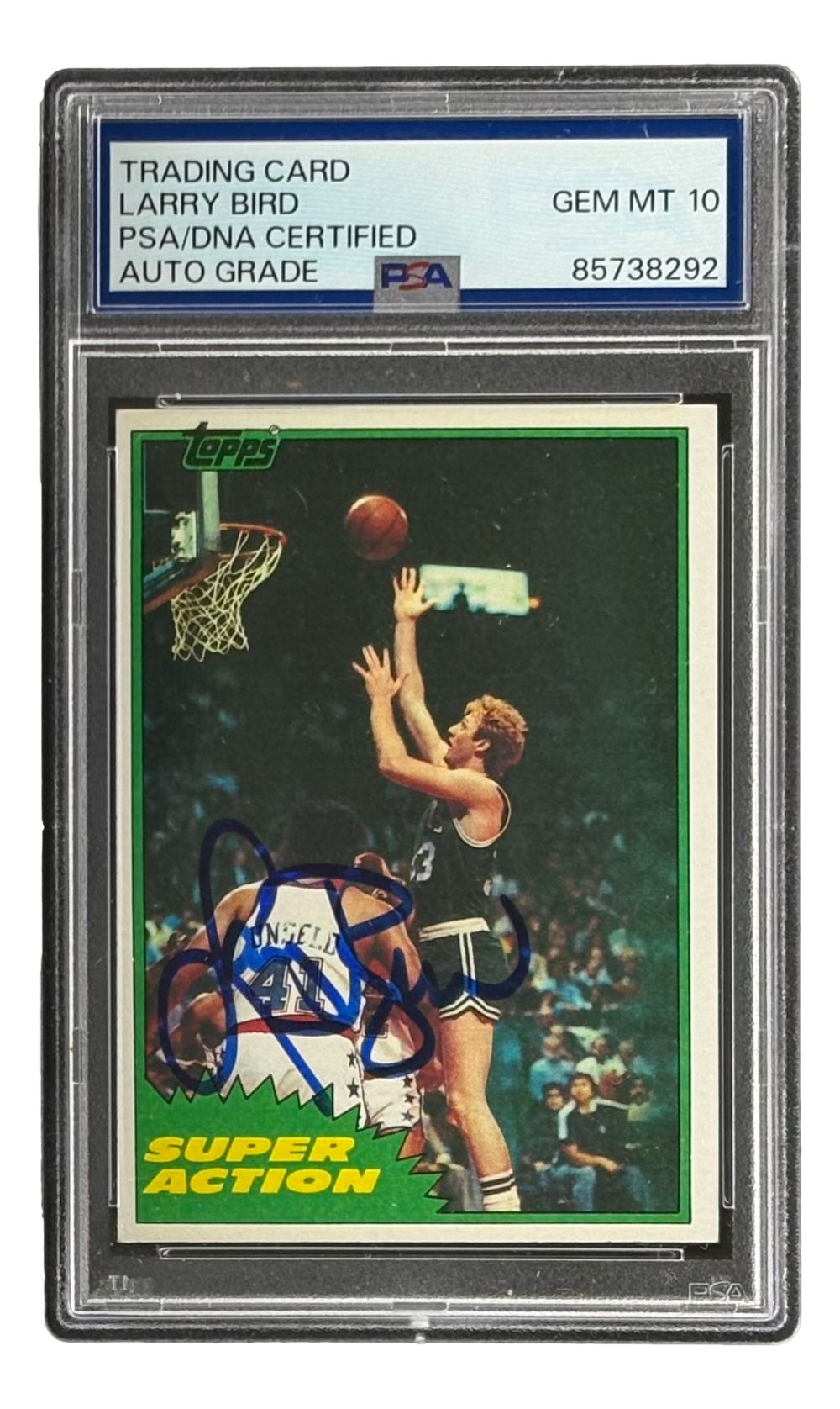 Larry Bird Signed 1981 Topps #101 Celtics Trading Card PSA/DNA Auto Gem MT 10