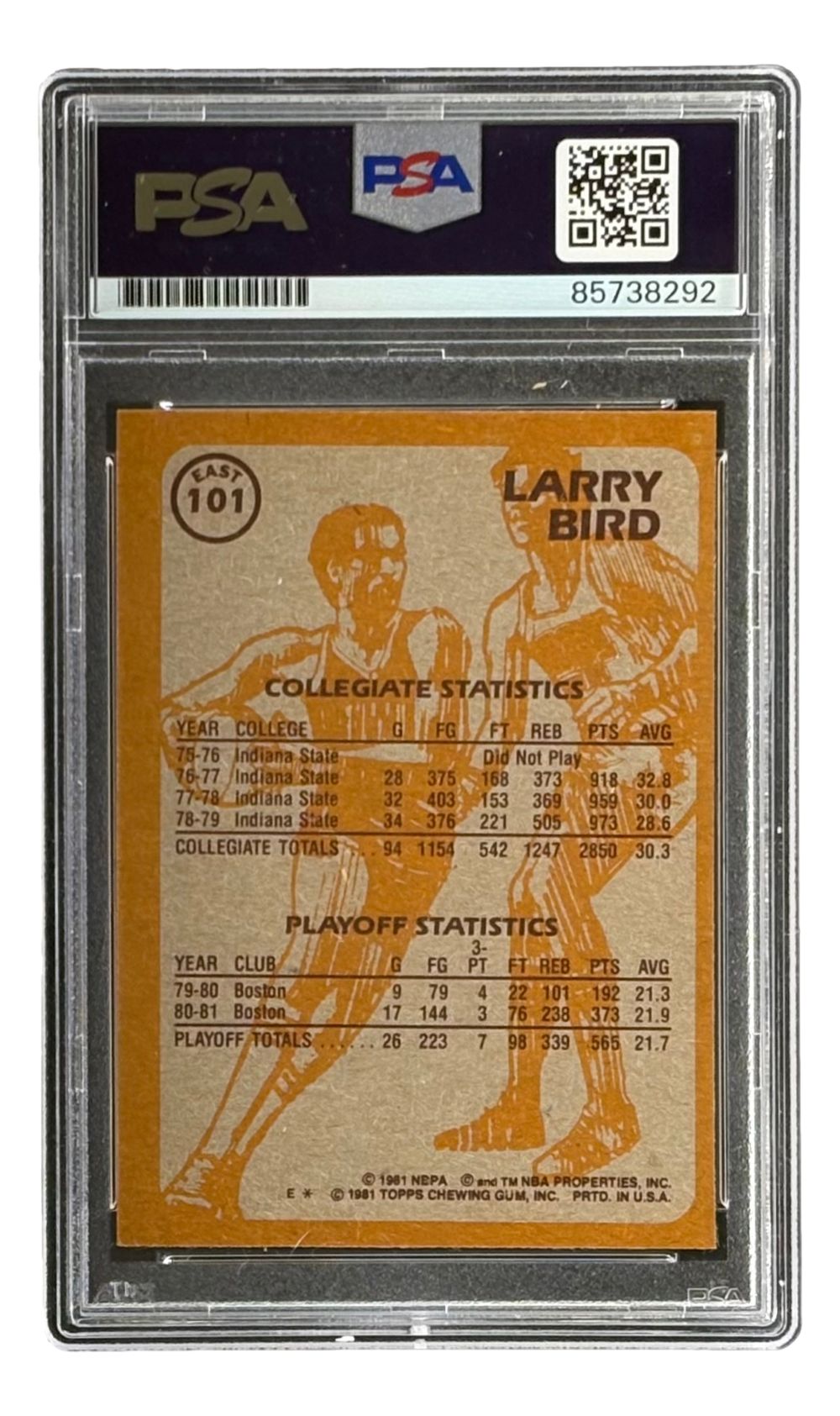 Larry Bird Signed 1981 Topps #101 Celtics Trading Card PSA/DNA Auto Gem MT 10