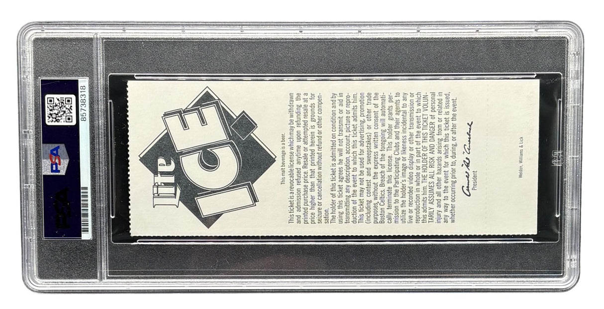 Larry Bird Signed Celtics vs 76ers Apr 7 1995 Full Ticket PSA/DNA Auto Gem MT 10