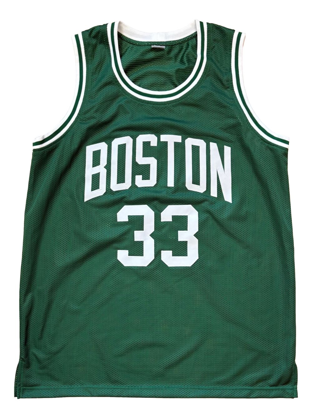 Larry Bird Boston Signed Green Basketball Jersey Bird+PSA/DNA