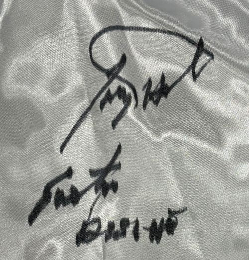 Larry Holmes Signed Custom White Boxing Trunks Easton Assassin JSA QR