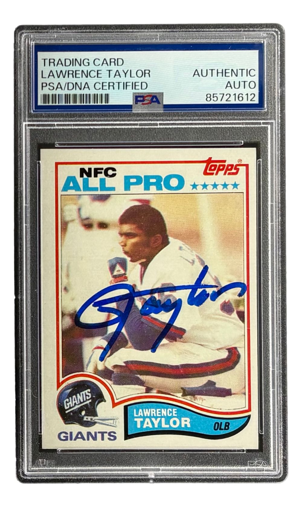 Lawrence Taylor Signed 1982 Topps #434 Giants Rookie Card PSA/DNA