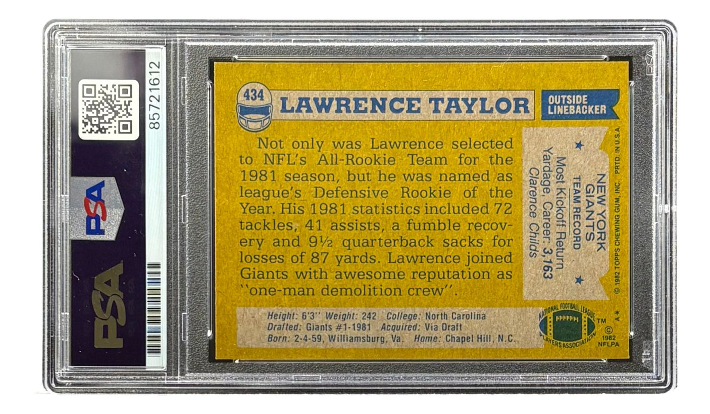 Lawrence Taylor Signed 1982 Topps #434 Giants Rookie Card PSA/DNA