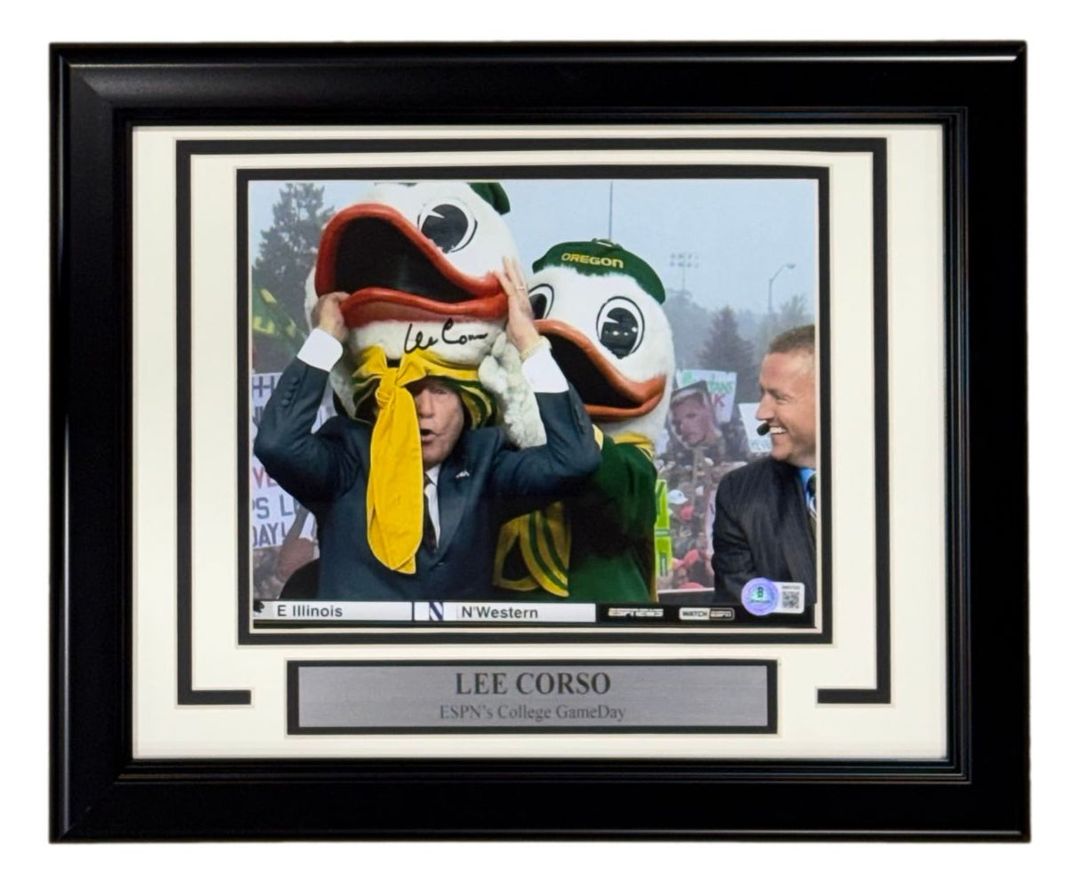 Coach Lee Corso Signed Framed 8x10 ESPN College Gameday Photo BAS