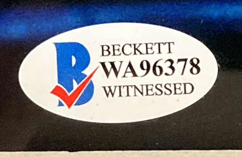 A Sports Integrity Sugar Ray Leonard Thomas Hearns signed framed 16x20 boxing photo with a Beckett Witnessed sticker featuring a large blue B, red check mark, and the code WA96378 on a white oval background.