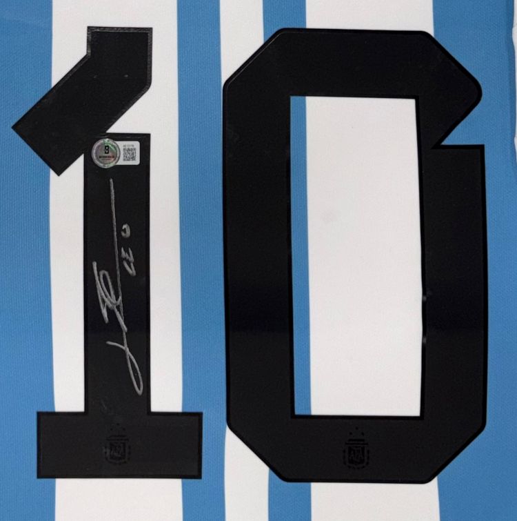 Lionel Messi Signed Framed Argentina Adidas Soccer Jersey BAS LOA