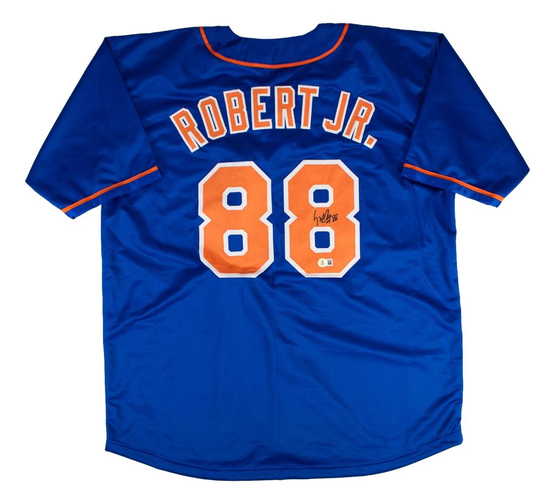 Luis Robert New York Signed Blue Baseball Jersey BAS