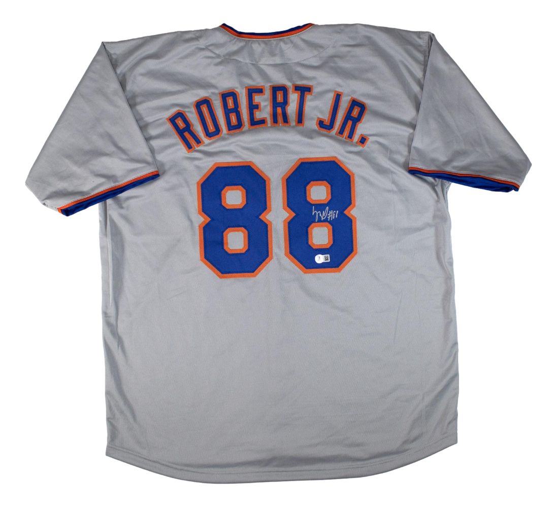 Luis Robert New York Signed Gray Baseball Jersey BAS