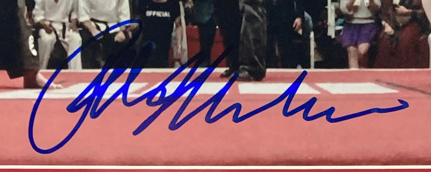 Ralph Macchio Signed Framed 8x10 Karate Kid Crane Kick Photo JSA