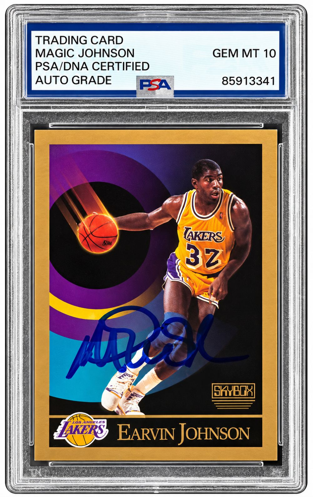 Magic Johnson Signed 1990 Skybox #138 Lakers Card PSA/DNA Gem MT 10
