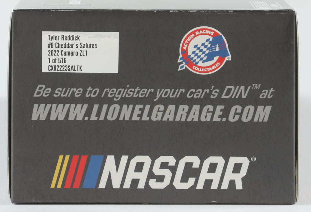 Tyler Reddick Signed 2022 #8 Cheddar Salutes Die-Cast 1:24 Car (Limited Edition)