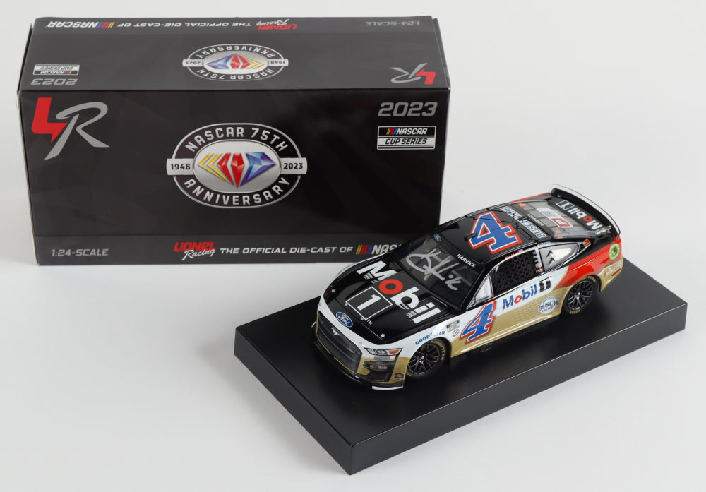 Kevin Harvick Signed LE 2023 NASCAR #4 Mobil 1 High Mileage Mustang - 1:24 Diecast Car (PA)