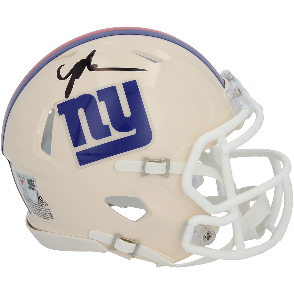 Malik Nabers Autographed New York Giants RETRO Speed Mini Helmet Fanatics
