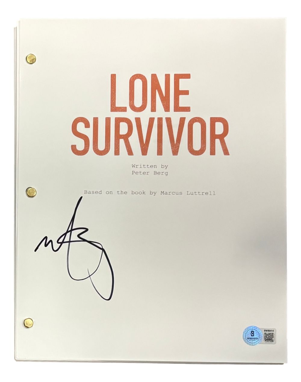 Mark Wahlberg Signed Lone Survivor Full Movie Script BAS