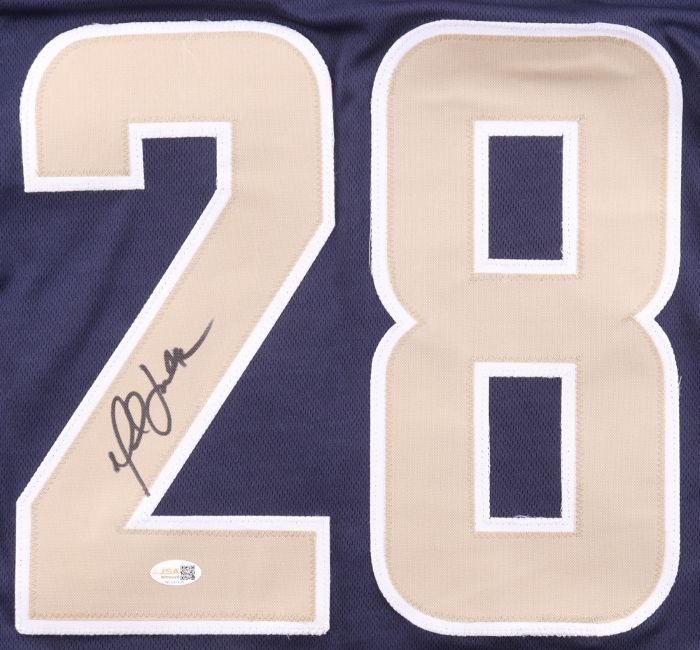 Marshall Faulk St. Louis Signed Navy Football Jersey JSA QR
