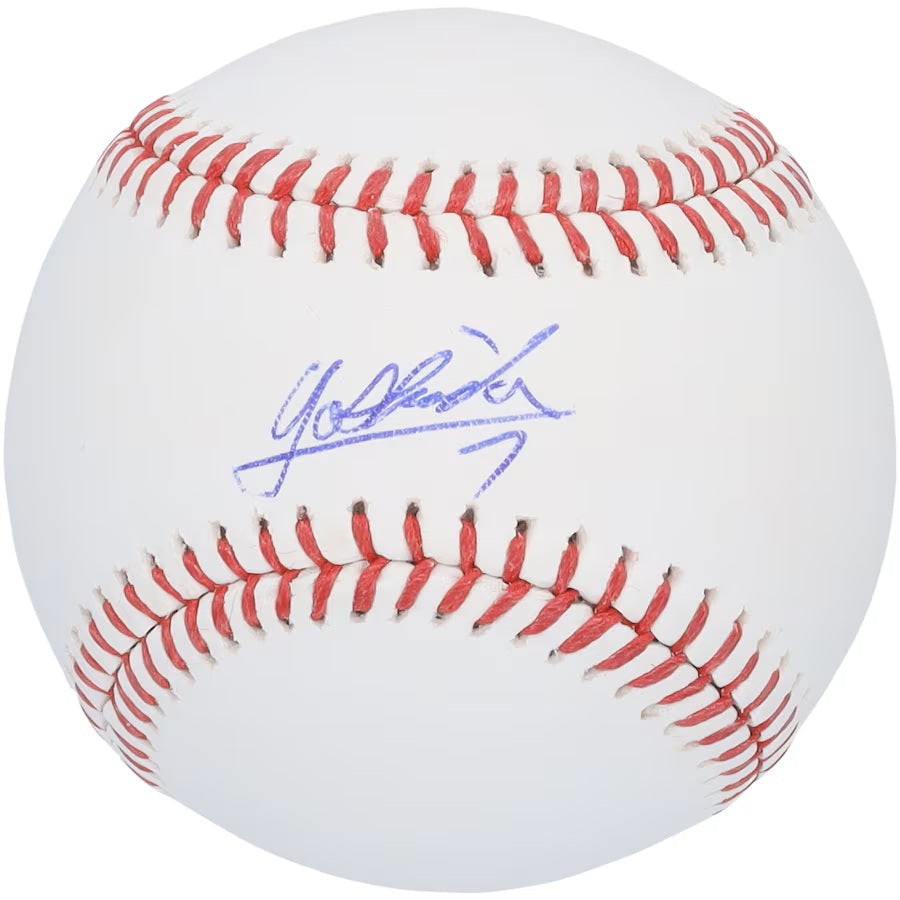 The Sports Integrity Masataka Yoshida Boston Red Sox Signed Official MLB Baseball features a blue autograph and the number 7 beneath the signature.