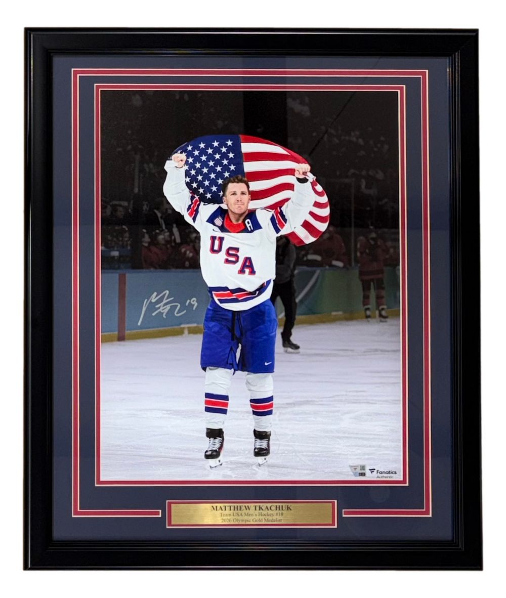 Matthew Tkacuk Signed Framed 16x20 USA Hockey 2026 Olympic Gold Photo Fanatics