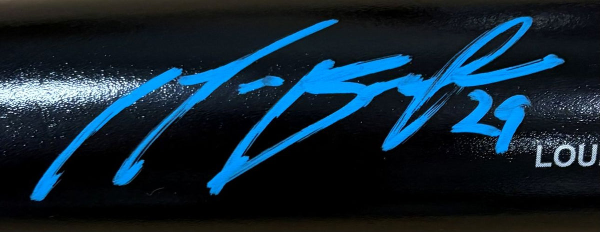 Michael Busch Chicago Cubs Signed Black Louisville Slugger Bat BAS