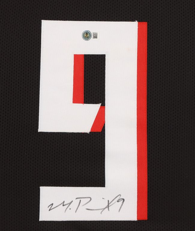 Michael Penix Jr Atlanta Signed Framed Black Football Jersey BAS
