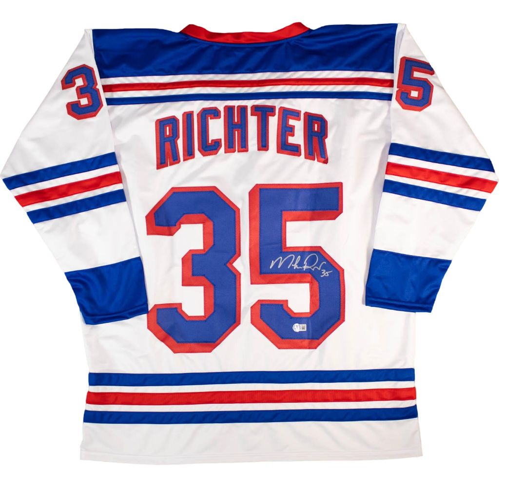 Mike Richter New York Signed White Hockey Jersey BAS