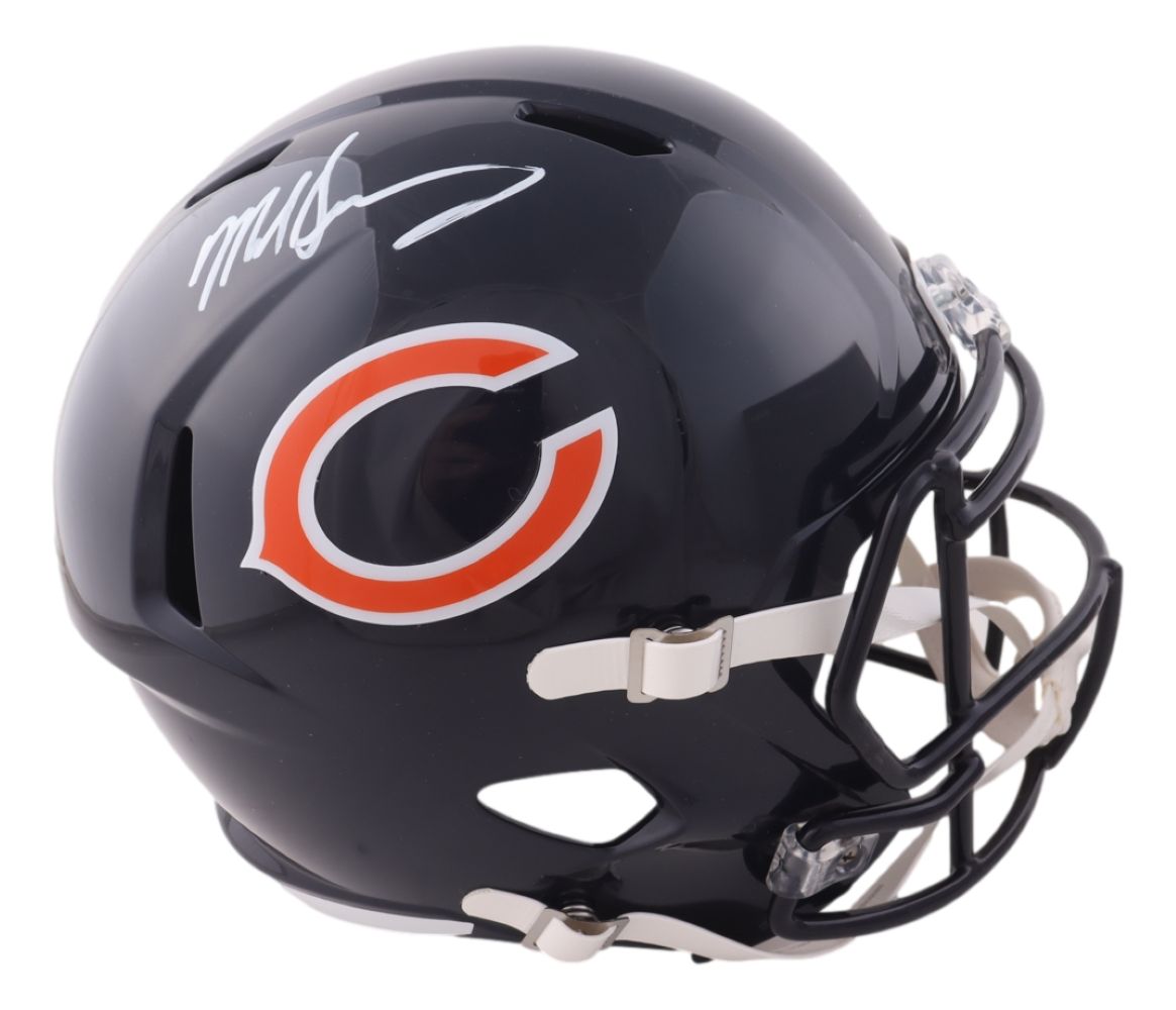 Mike Singletary Signed Chicago Bears Full Size Replica Speed Helmet JSA QR