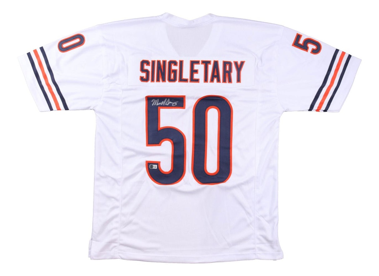 Mike Singletary Chicago Signed White Football Jersey BAS