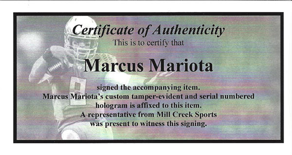 Marcus Mariota Autographed 8x10 Photo Oregon Ducks MM Holo Stock #96550