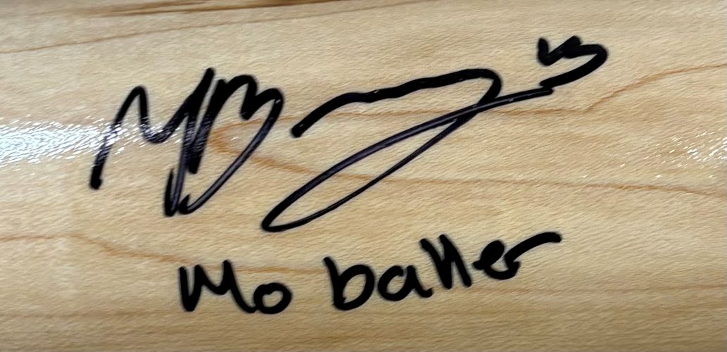 Moises Ballesteros Cubs Signed Tan Louisville Slugger Baseball Bat Mo Baller BAS