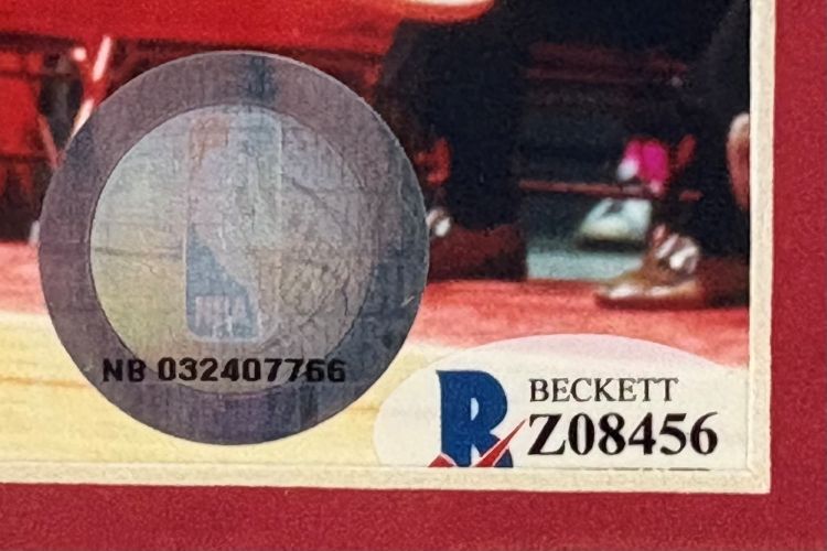 Moses Malone Signed Framed 8x10 Philadelphia 76ers Photo BAS