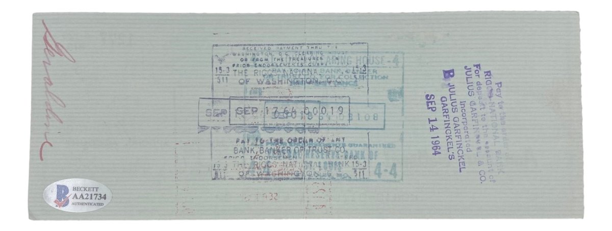 Stan Musial St. Louis Cardinals Signed Bank Check #1277 BAS - Sports Integrity