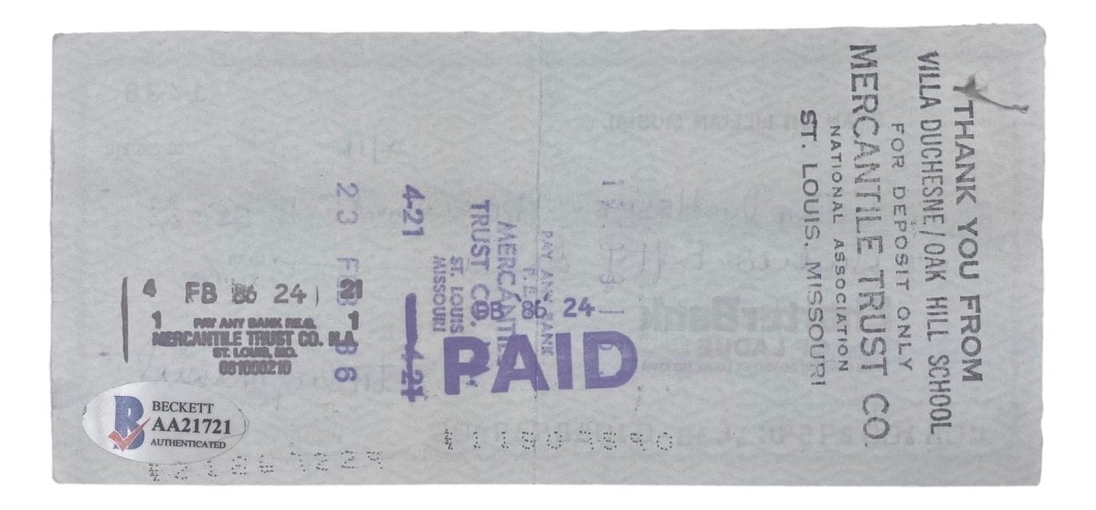 Stan Musial St. Louis Cardinals Signed Bank Check #1438 BAS - Sports Integrity