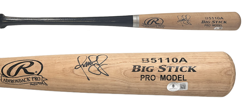 Omar Vizquel Autographed Rawlings Adirondack Pro Big Stick Pro Model Blonde Bat Beckett