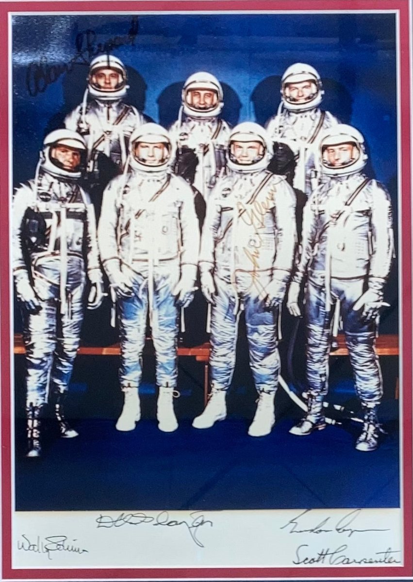 NASA Mercury Seven Signed Framed 8x10 Photo JSA BB80655 - Sports Integrity