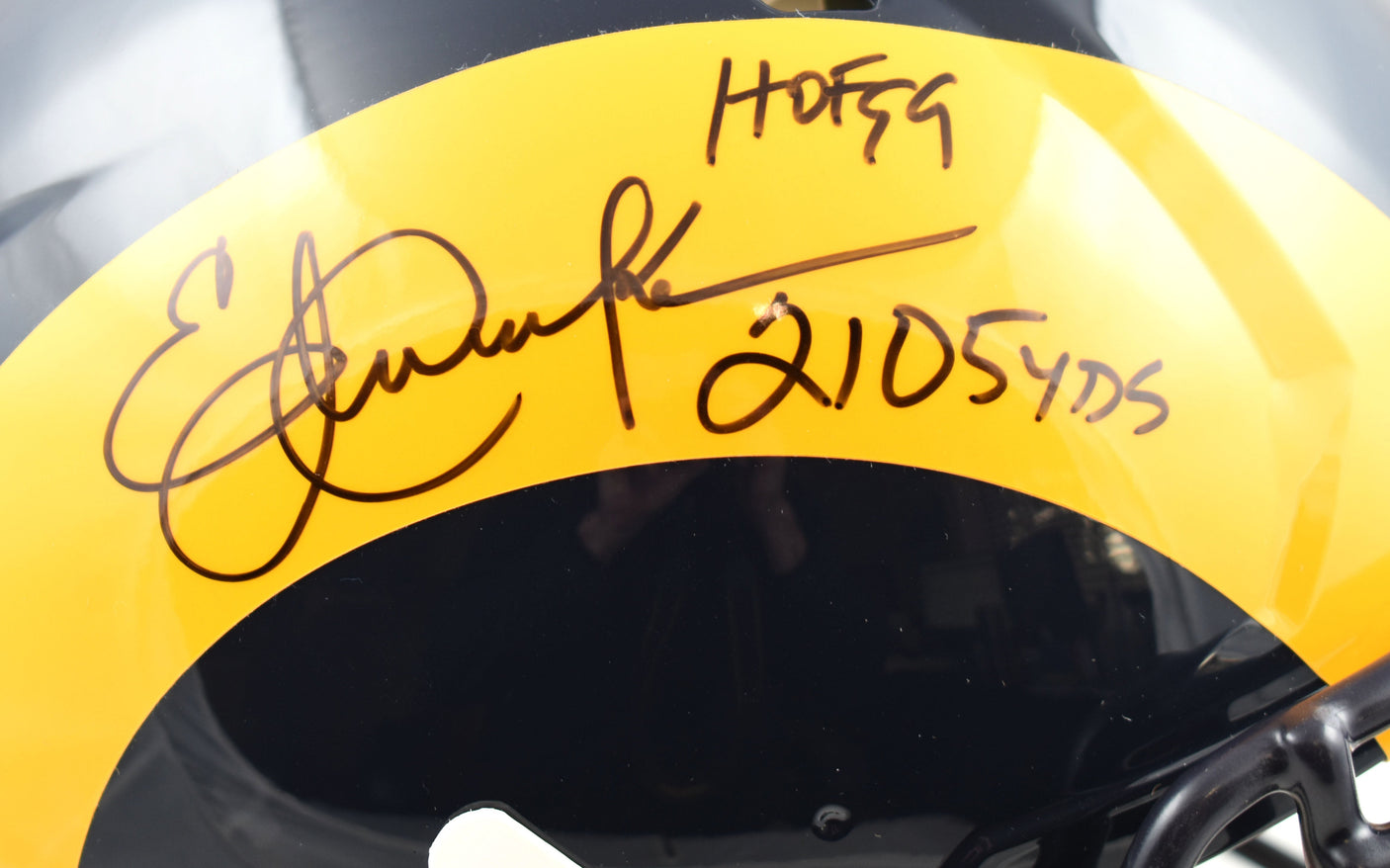 Eric Dickerson Autographed Rams F/S Speed Authentic Helmet - Beckett W Hologram