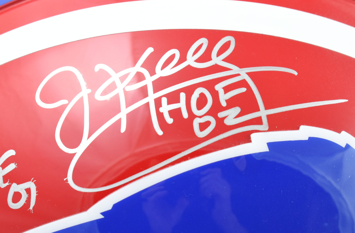 Jim Kelly Thurman Thomas Autographed Bills F/S Authentic Helmet HOF - JSA W *Slv