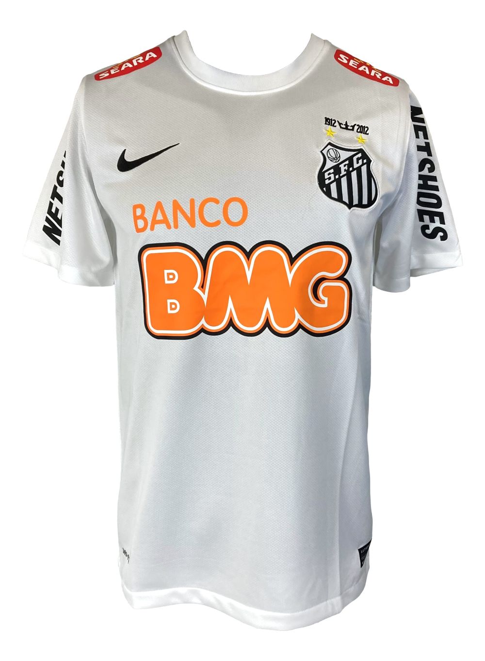 Neymar Jr Signed Santos FC White Nike Soccer Jersey BAS