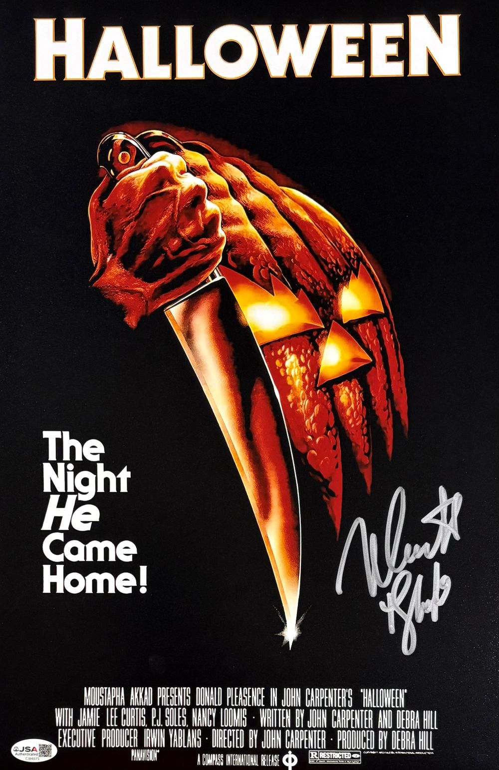 Nick Castle Signed 11x17 Halloween Photo The Shape Inscribed JSA