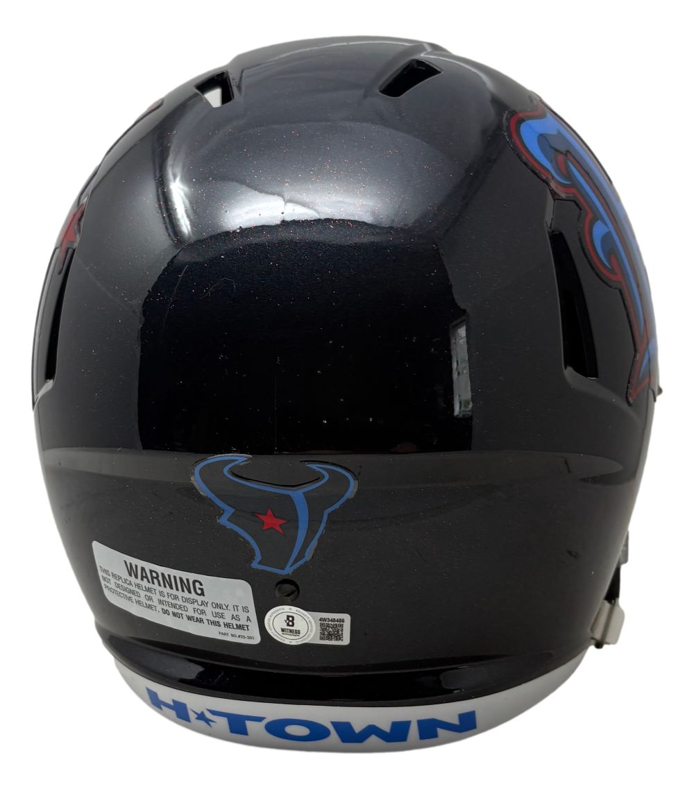 Nico Collins Signed Houston Texans Full Size H-Town Replica Speed Helmet BAS