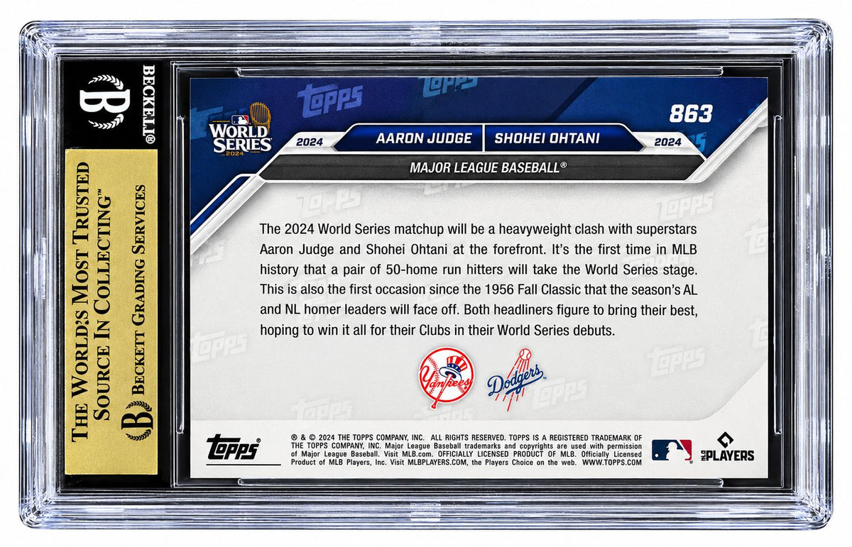 2024 Topps Now #863 Shohei Ohtani Aaron Judge 24 World Series Card BAS 10