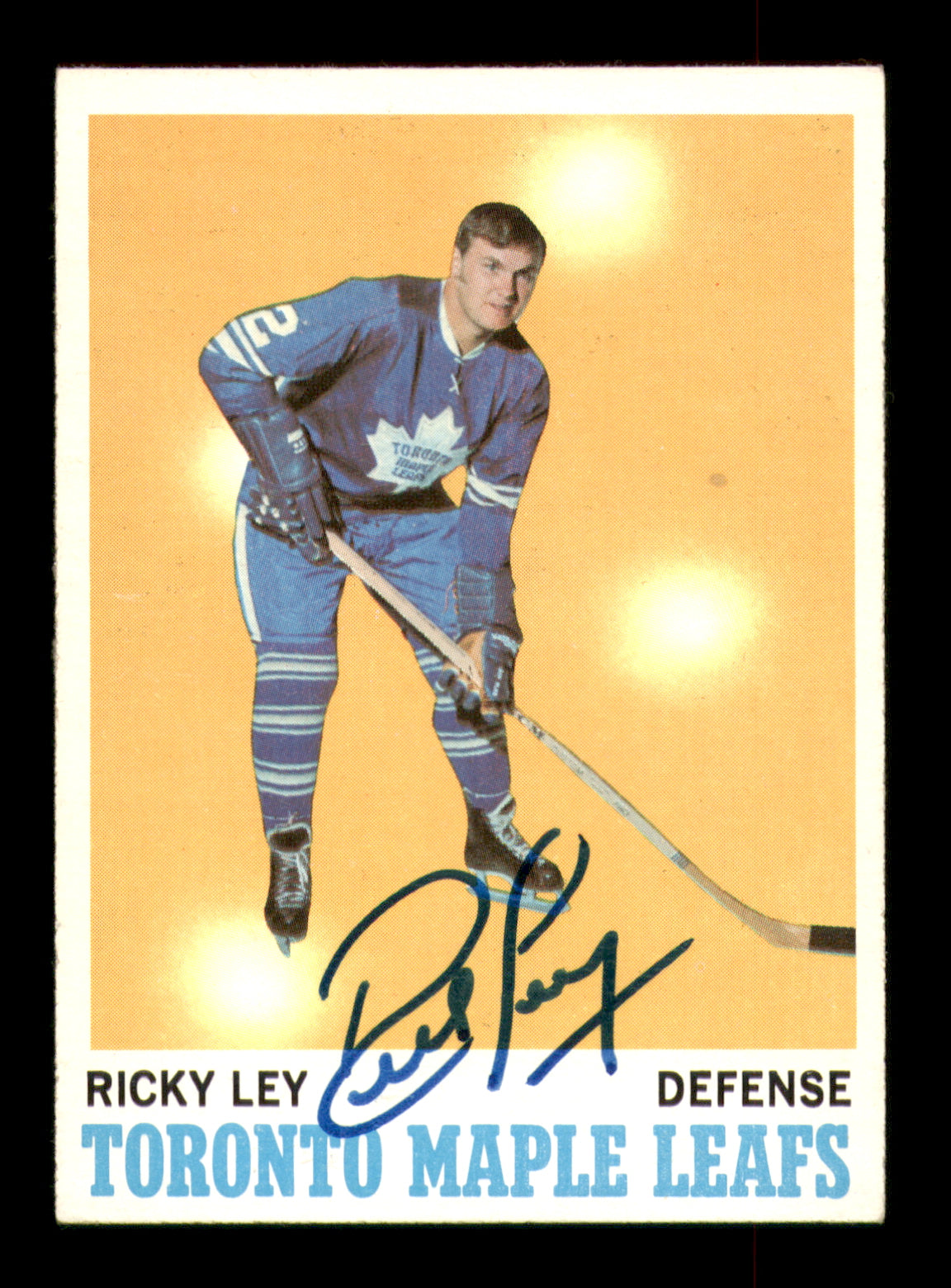 Ricky Ley Autographed 1970-71 Topps Card #108 Toronto Maple Leafs SKU #251195