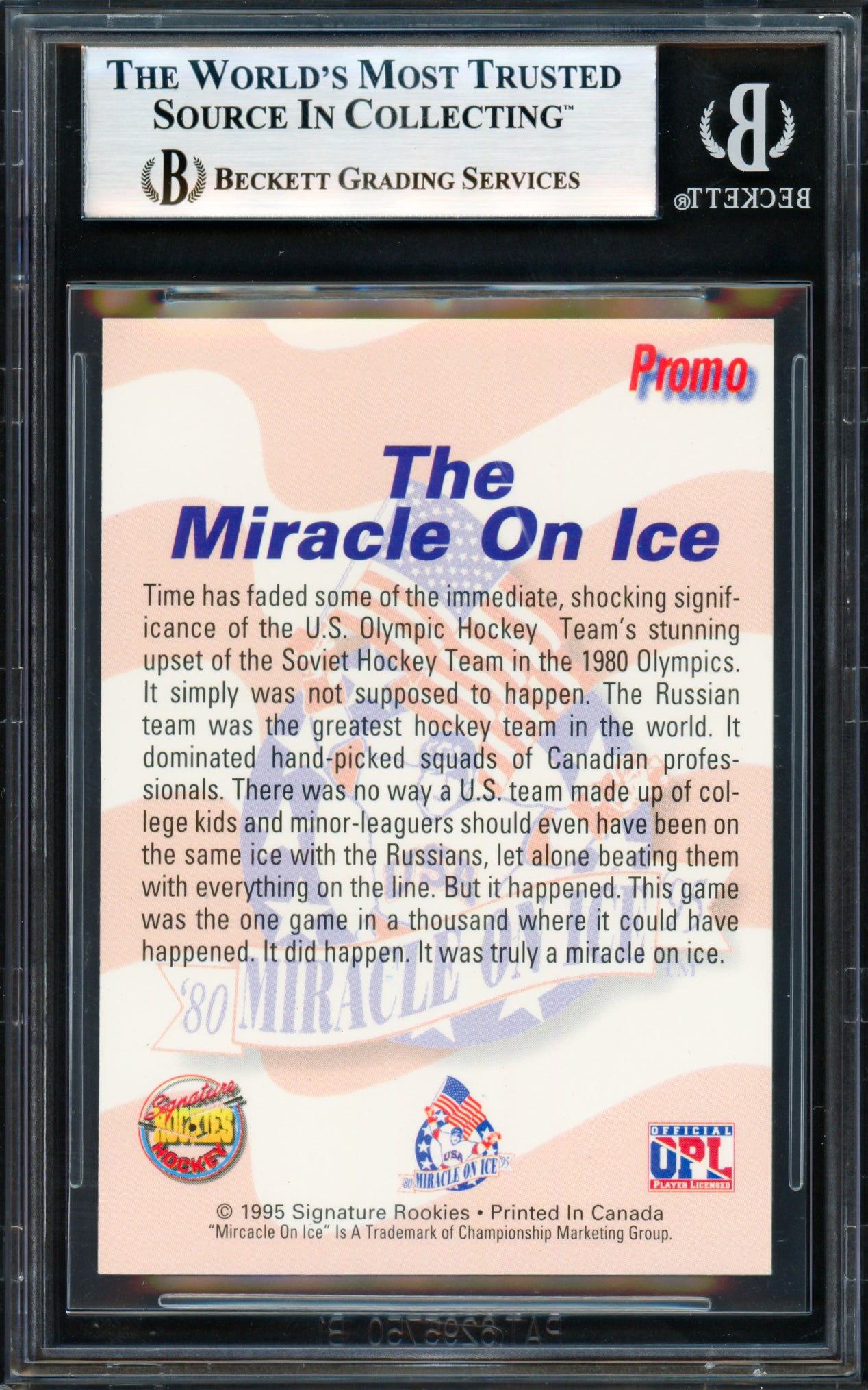 Herb Brooks Autographed 1995 Signature Rookies Card 1980 Team USA Beckett BAS #18278892