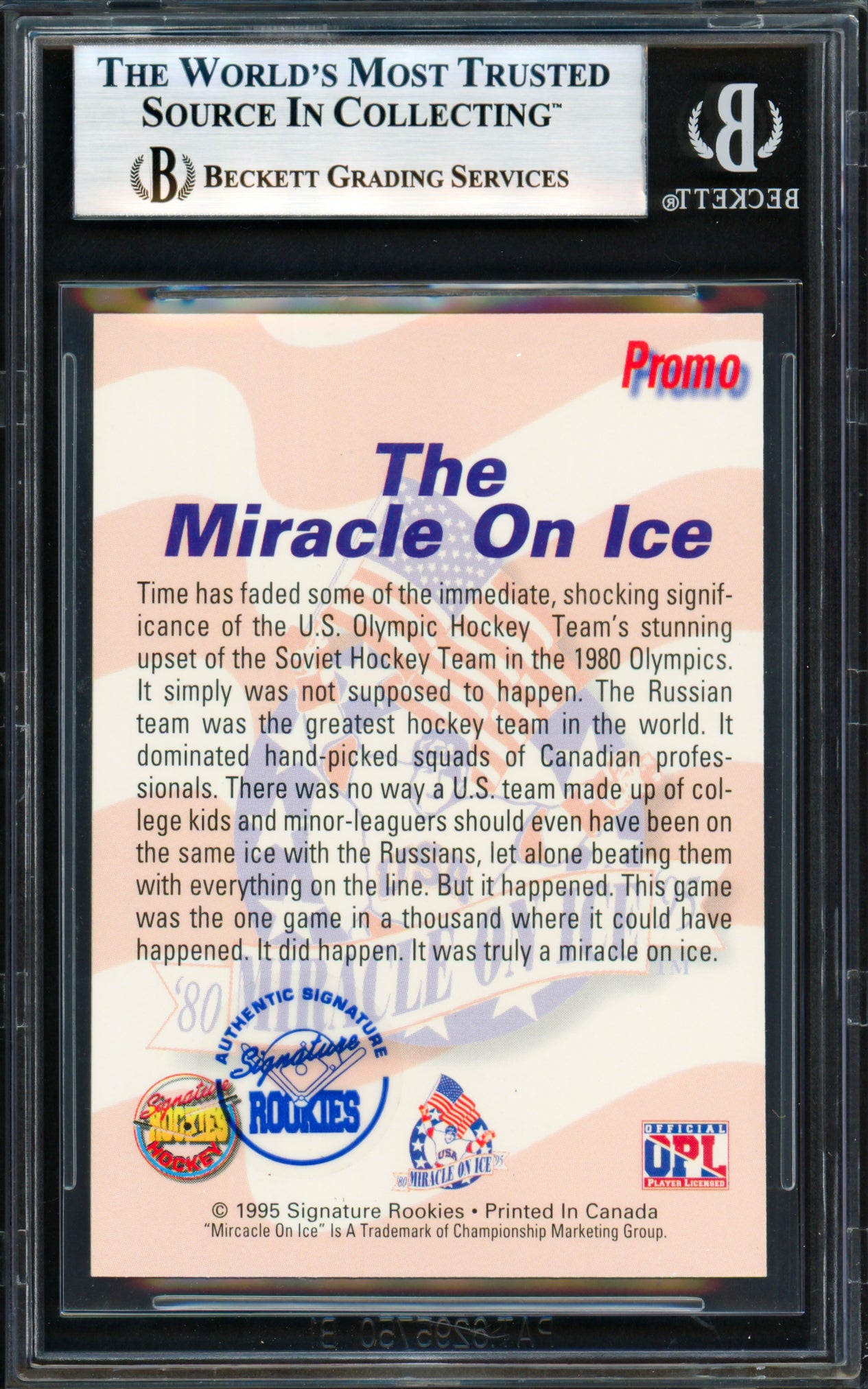 Herb Brooks Autographed 1995 Signature Rookies Card 1980 Team USA Beckett BAS #18278891