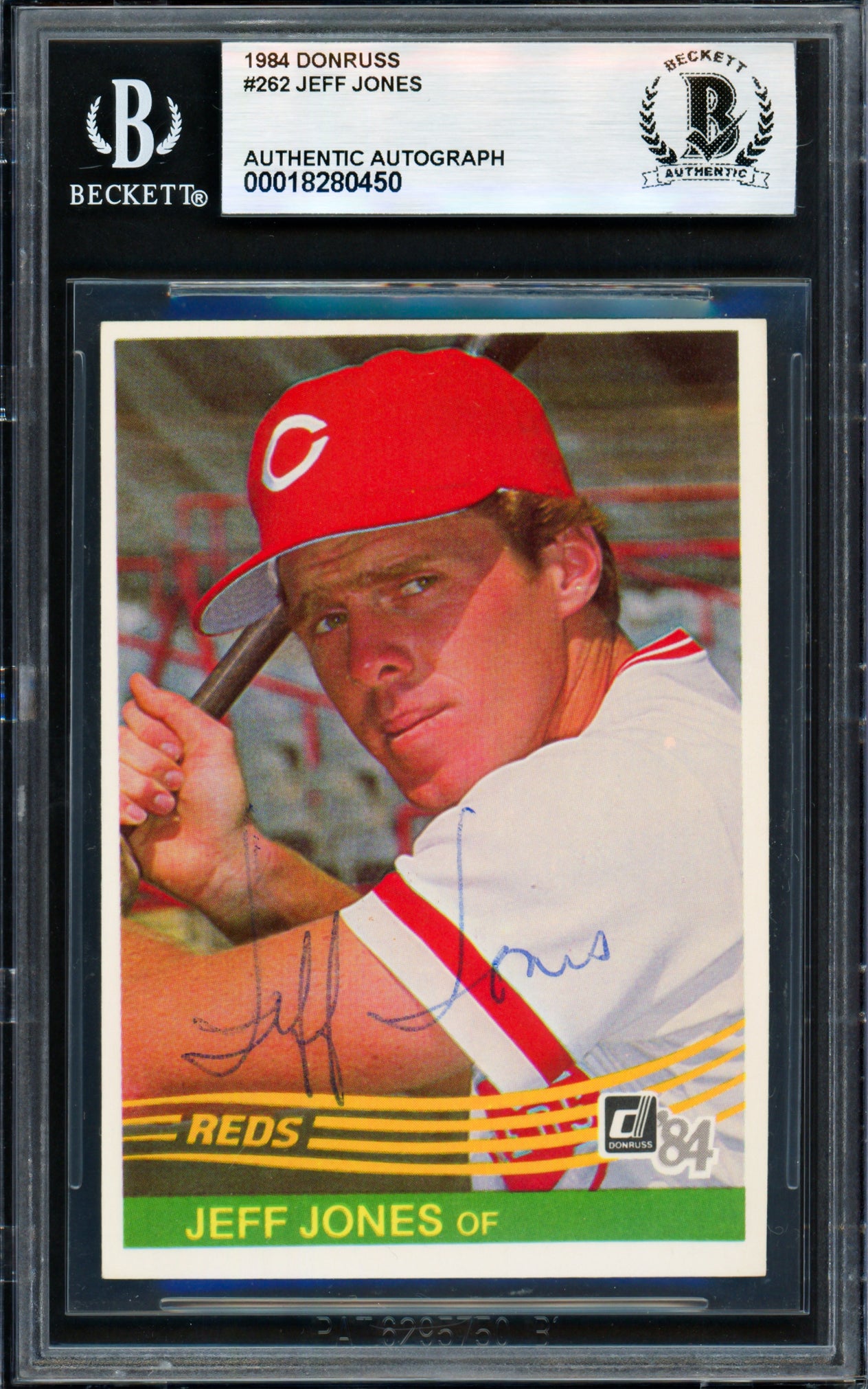 Jeff Jones Autographed 1984 Donruss Card #262 Cincinnati Reds Beckett BAS #18280450